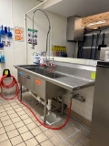 Stainless Steel Three Compartment Sink W/ Sprayer