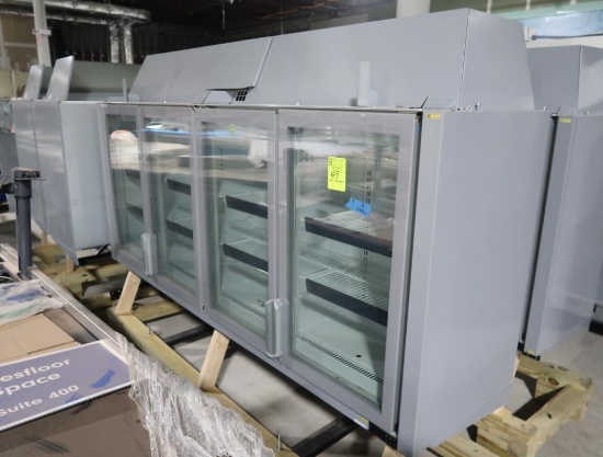 AHT cabinet freezer, made to go above portable freezers, self-contained