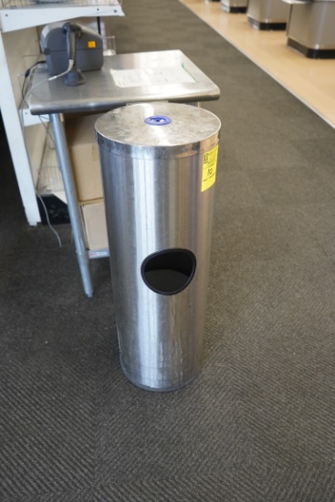 Stainless Trash Bin/Sanitizing Wipe Dispenser