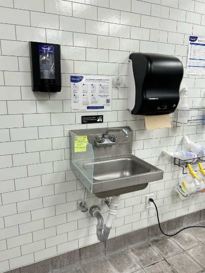 Hand Sink with Soap and Paper Towel Dispenser