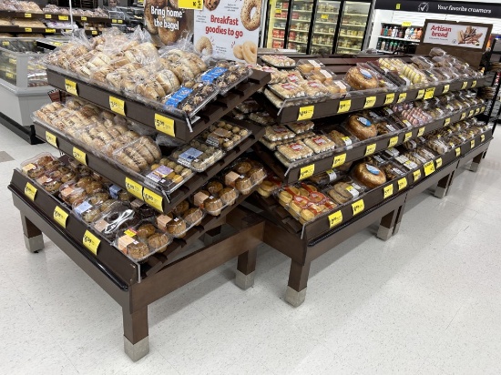 4ft Slanted Wooden Bakery Merchandisers