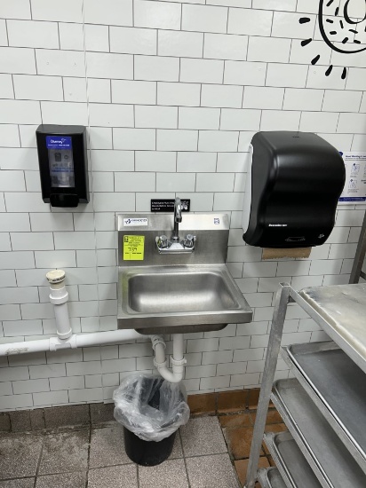 Hand Sink with Soap and Paper Towel Dispenser
