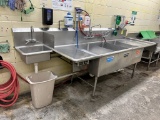 Stainless Steel 3 Comp Sink with attached hand sink