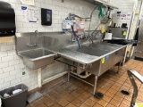 Stainless Steel 3 Comp Sink with attached hand sink