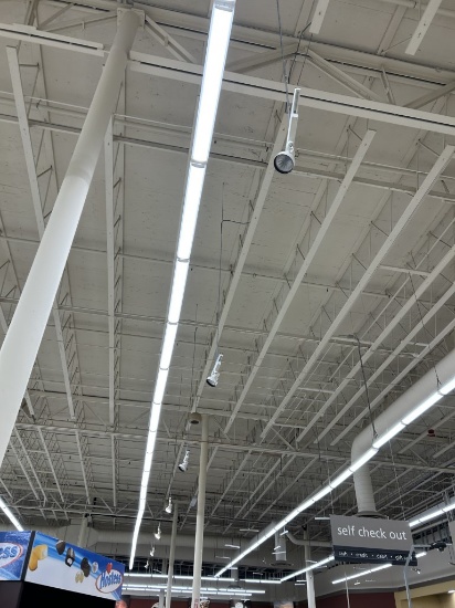 SINGULAR TRACK LIGHTS NEAR SELF CHECK AREA