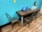 (3) WOOD TABLES WITH 10 METAL CHAIRS