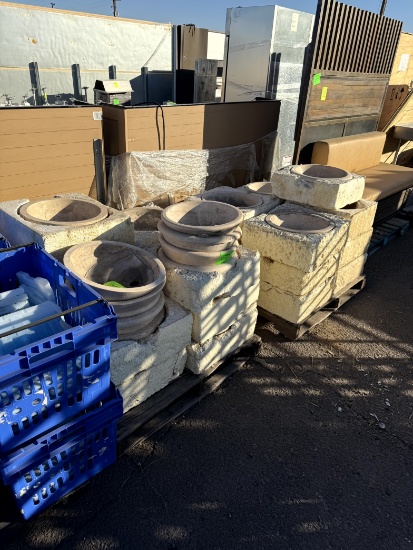 TWO PALLETS OF STONE BASINS
