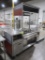 stainless demo cart w/ 3) heated wells, hand sink, water heater, reservoir, sump,