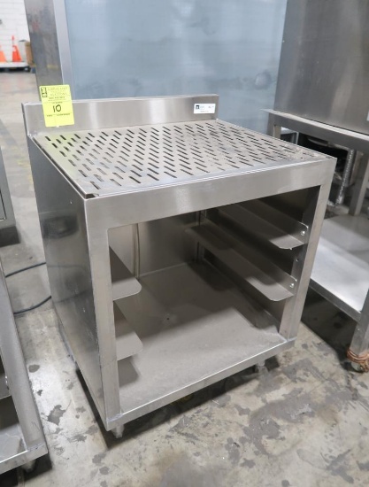 Boos underbar glass rack w/ draining top & cabinet below