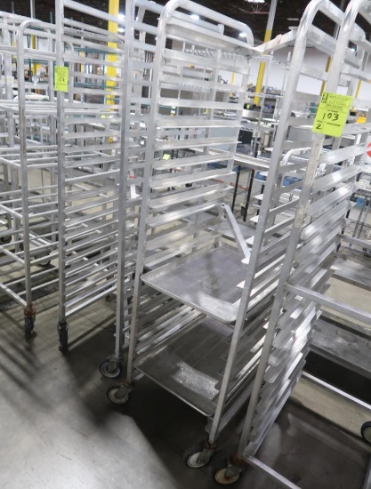 aluminum sheet pan racks, Z-style, one is bent