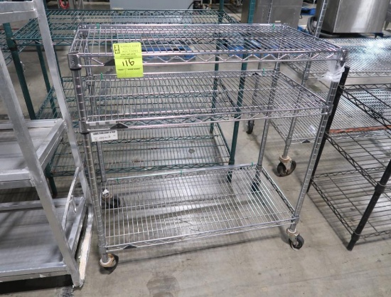 wire shelving unit, on casters