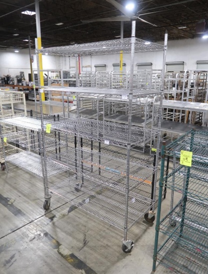 wire shelving unit, on casters