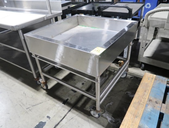 stainless iced product merchandiser, angleable
