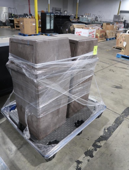 pallet of waste containers