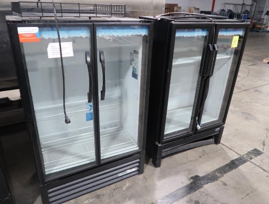 True 2) glass door refrigerated merchandisers