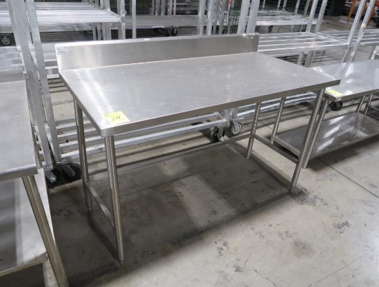 stainless table w/ backsplash