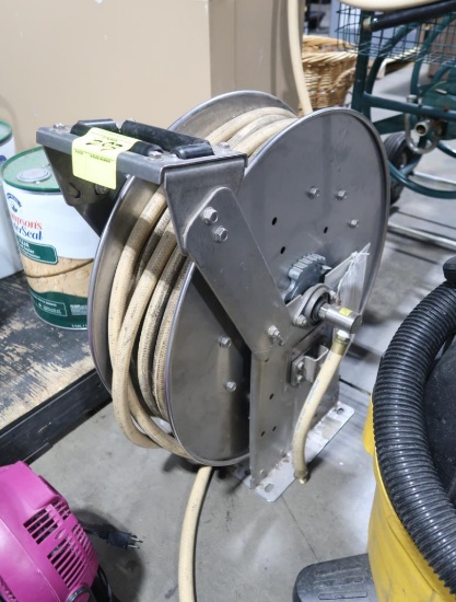 stainless hose reel w/ hose