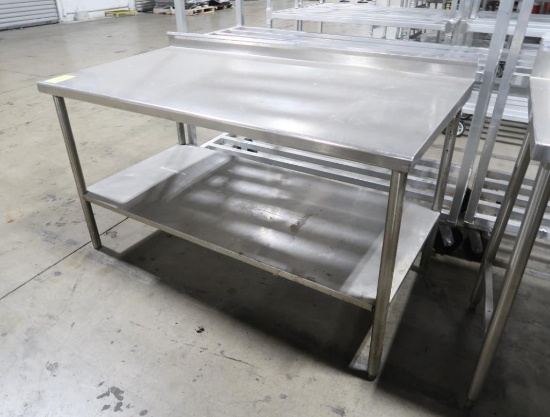 stainless table w/ backsplash & undershelf