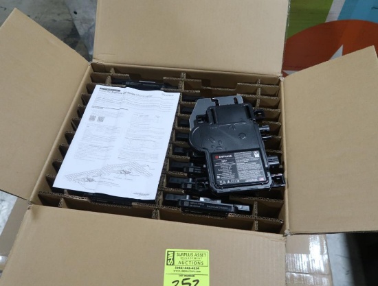 boxes of Enphase IQ8 Series microinverters for solar panels
