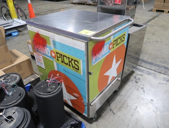 stainless demo cart w/ fold-down shelf