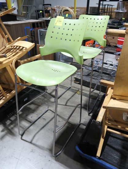 high top chairs- plastic seats w/ steel frames