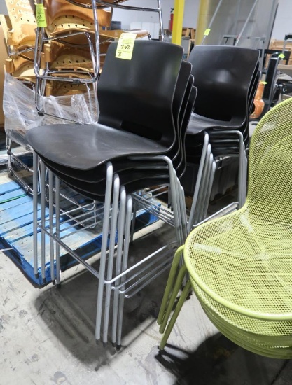 high top chairs- plastic seats w/ steel frames