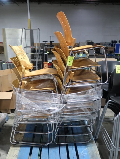 chairs- plastic seats w/ steel frames