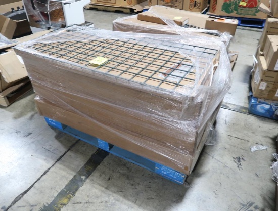 pallet of Metro parts, including many epoxy coated shelves 18" x 48"