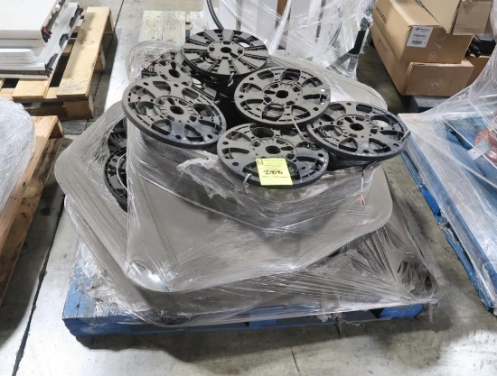 pallet of reels of 3-conductor wire