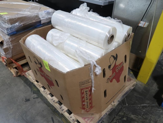 crate of rolls of 30" plastic