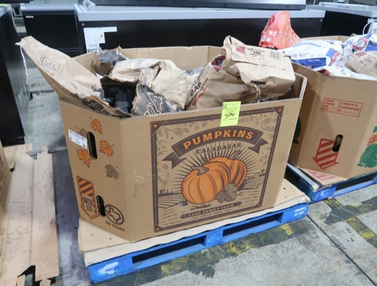 crate of charcoal & charcoal briquets