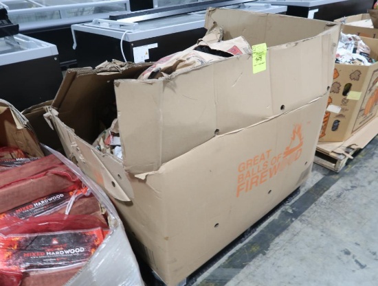 crate of charcoal & charcoal briquets