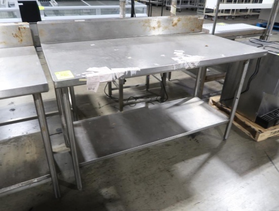 stainless table w/ backsplash & undershelf