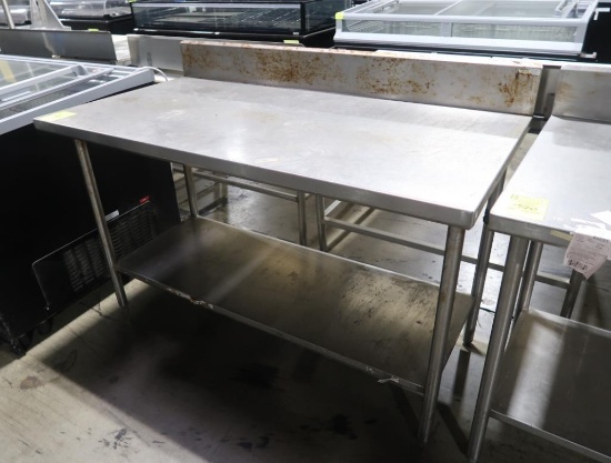 stainless table w/ backsplash & undershelf