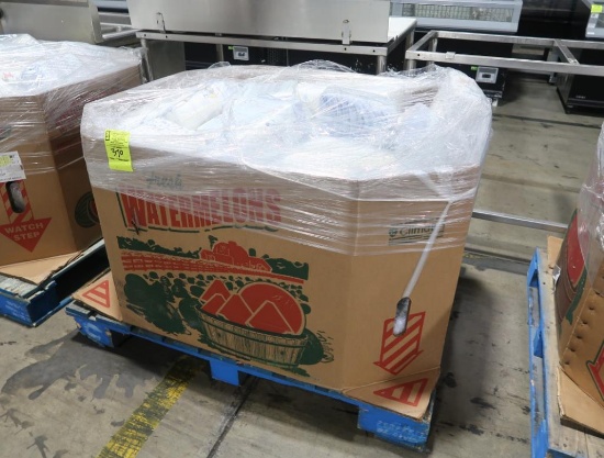 crate of assorted disposable diapers & wipes