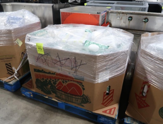 crate of assorted disposable diapers & wipes