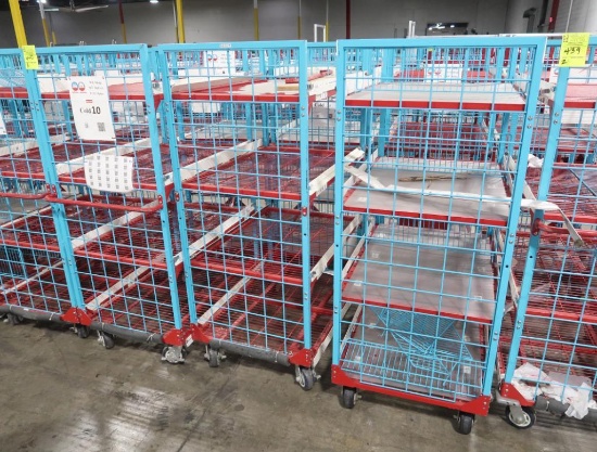 4-tier stocking carts w/ wire shelves