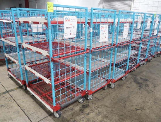 4-tier stocking carts w/ wire shelves