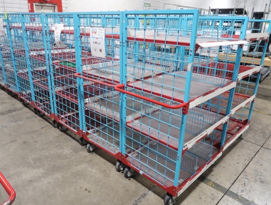 4-tier stocking carts w/ wire shelves