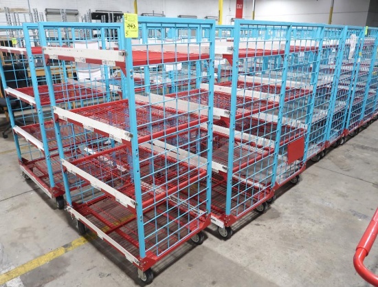4-tier stocking carts w/ wire shelves
