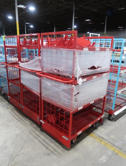 4-tier stocking carts w/ solid shelves