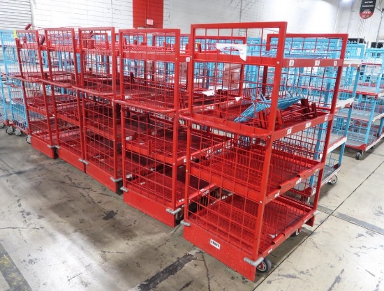 4-tier stocking carts w/ solid shelves
