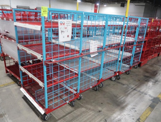 4-tier stocking carts w/ wire shelves