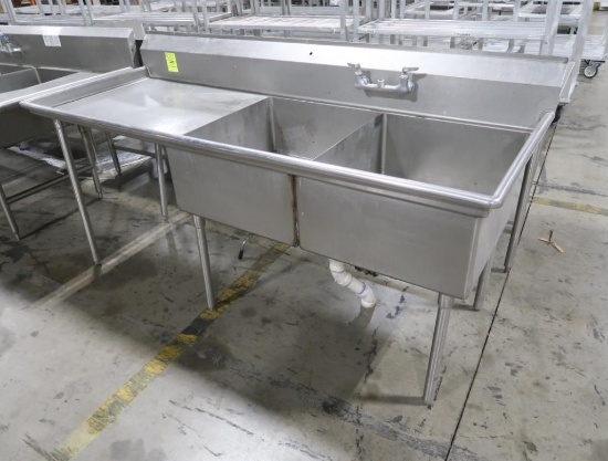 2-compartment sink w/ L drainboard