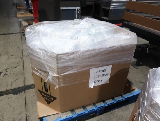 crate of assorted disposable diapers & wipes