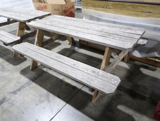 wooden picnic table