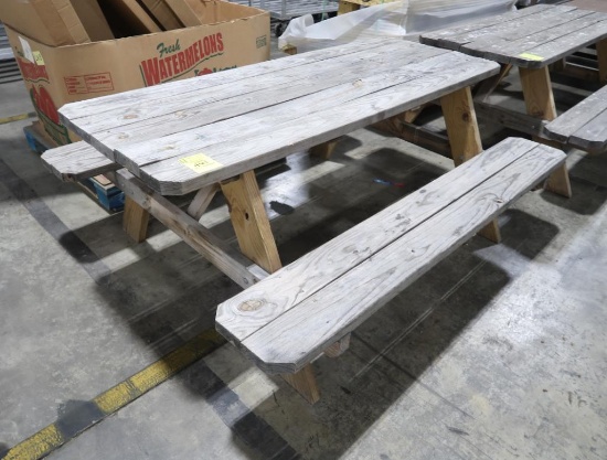wooden picnic table