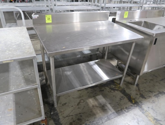 stainless table w/ backsplash & undershelf