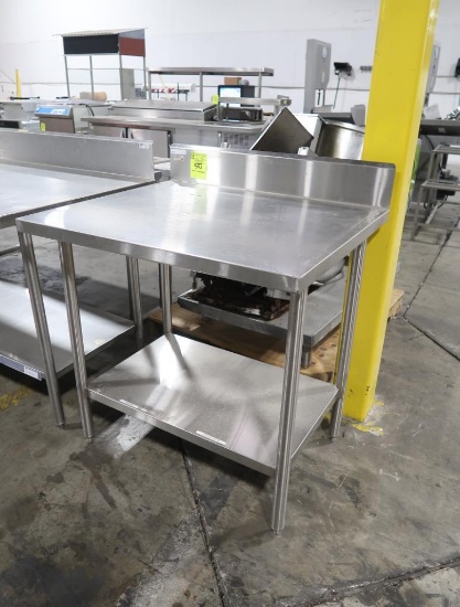 stainless table w/ backsplash