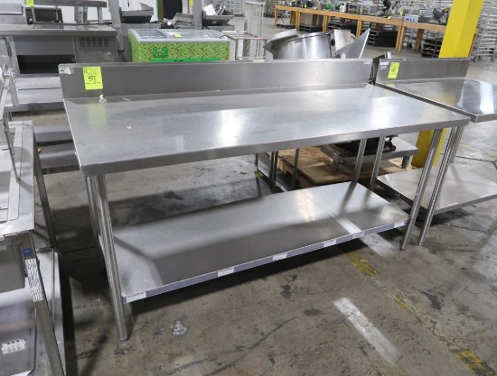 stainless table w/ backsplash